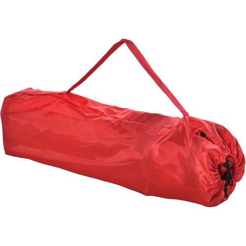  Outsunny Folding Camping Chair with Portable Insulation Table Bag, Two Cup Holders for Beach, Ice Fishing and Picnic, Red