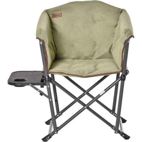  Outsunny Outdoor Director Chair, Folding Camping Chair with Thick Padded, Side Table and Heavy Duty Frame for Camping, Picnic, Beach, Hiking, Travel, Green