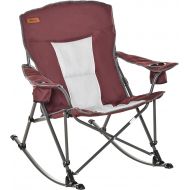 Outsunny Outdoor Folding Beach Camping Chair with Strong Steel Legs, Side Cup Holder, & Durable Oxford Fabric, Red