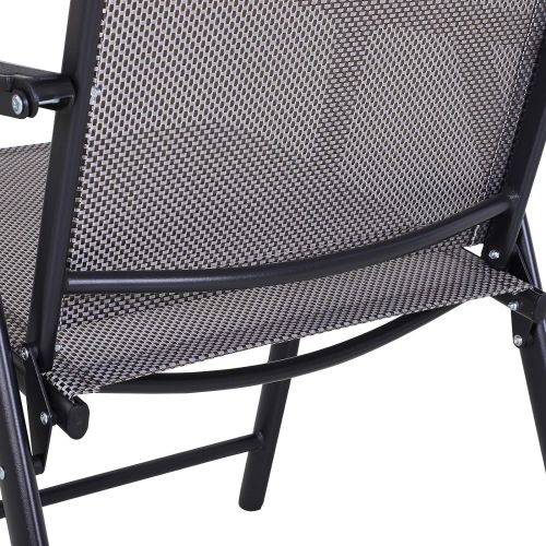  Outsunny Folding Outdoor Patio Chairs Set of 4 Stackable Portable for Deck, Garden, Camping and Travel