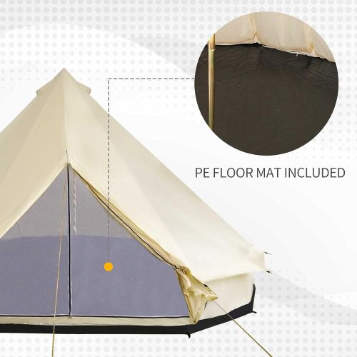  Outsunny 10-Person Waterproof Camping Tent Yurt with Unique Style, Spacious Interior, & Breathable Waterproof Design, 16.4 x 16.4 x 9.8