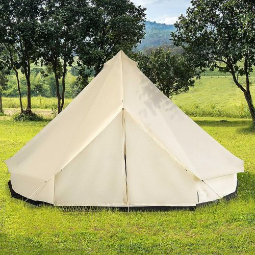  Outsunny 10-Person Waterproof Camping Tent Yurt with Unique Style, Spacious Interior, & Breathable Waterproof Design, 16.4 x 16.4 x 9.8