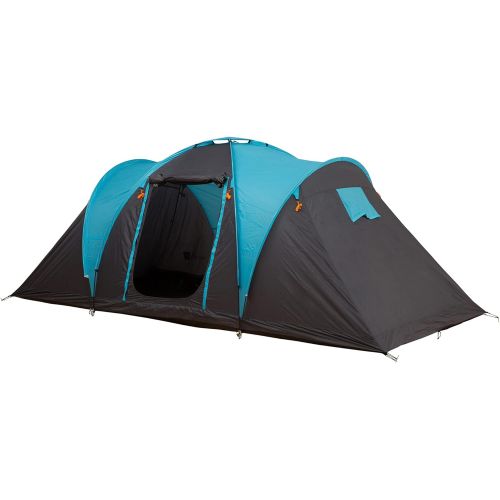  Outsunny 4 Person Family Camping Tent 3 Rooms 3-Season Water-Resistance 3000mm Polyester Outdoor Home Festival Hiking - Blue&Grey