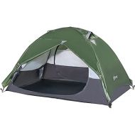 Outsunny 2 Person Camping Tent Backpacking Tent with Water-Fighting Polyester Rain Cover, 4 Mesh Windows for Air, & Carry Bag