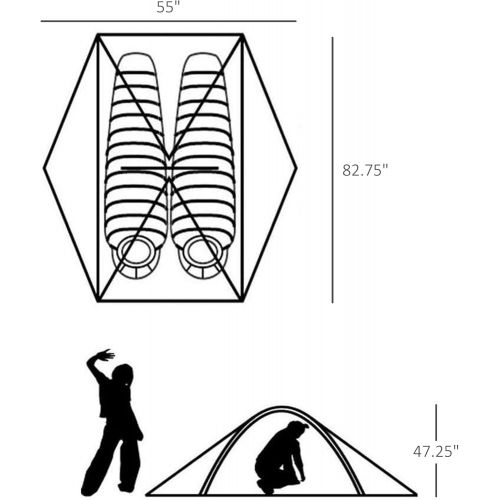  Outsunny 2 Person Camping Tent Backpacking Tent with Water-Fighting Polyester Rain Cover, 4 Mesh Windows for Air, & Carry Bag