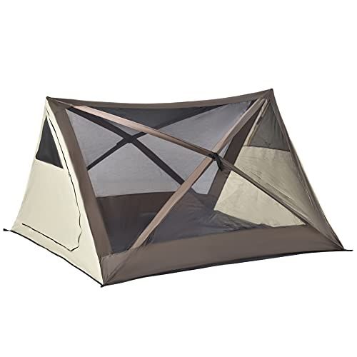  Outsunny 2-3 People Pop Up Camping Tent Automatic Instant Tent Portable Cabana Beach Tent w/Carry Bag, Windows and Doors, Outdoor Camping Hiking Indoor