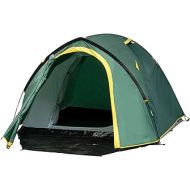 Outsunny 3-Person Camping Tent Backpacking Tent with Vestibule Area, Water-Fighting Polyester Rain Cover, & Mesh Windows, Yellow