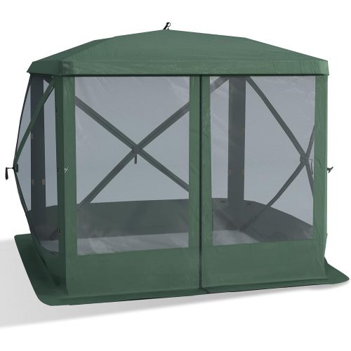  Outsunny 7x7 Pop Up Camping Gazebo Canopy Shelter Screen Tent with Ventilating Mesh, Portable Carry Bag for Outdoor Party Event