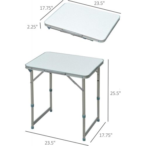  Outsunny 23 Aluminum Lightweight Portable Folding Easy Clean Camping Table with Carrying Handle
