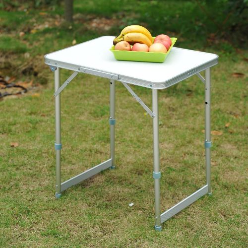  Outsunny 23 Aluminum Lightweight Portable Folding Easy Clean Camping Table with Carrying Handle