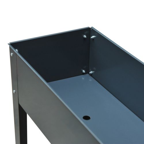  Outsunny 40 x 12 x 32 Metal Elevated Garden Bed Planter Box (Dark Gray)