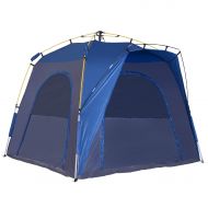 Outsunny 3 Season 5 Person Automatic Hydraulic Pop Up Camping Tent - Blue