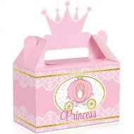 Outus Set of 24 Little Princess Crown Treat Box Princess Cute Party Supplies Favors Pink and Gold Princess Baby Shower or Birthday Anniversary Wedding Party Home Boxes