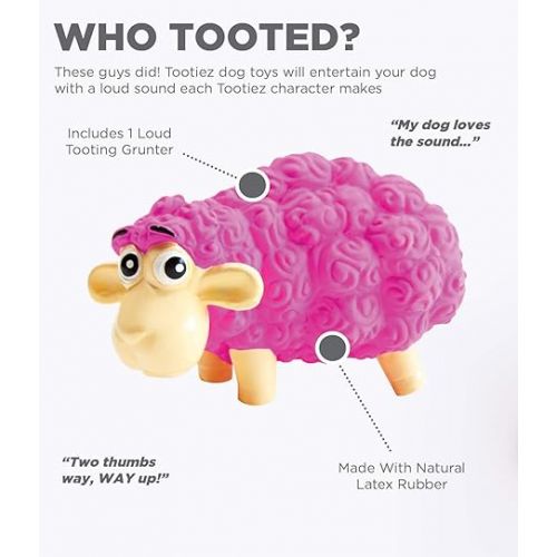  Outward Hound Tootiez Sheep Grunting Latex Rubber Dog Toy, Small