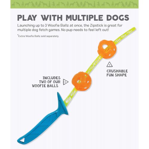  Outward Hound Zipstick Launcher Ball Thrower Fetch Dog Toy - 2 Balls Included