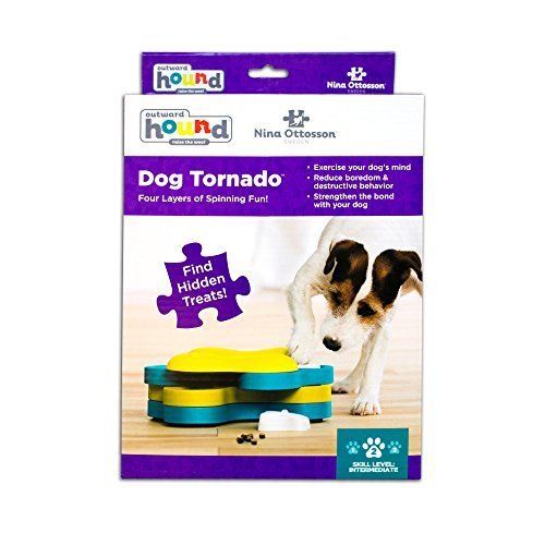  Outward Hound Nina Ottosson Dog Tornado Puzzle Toy  Stimulating Interactive Dog Game for Dispensing Treats