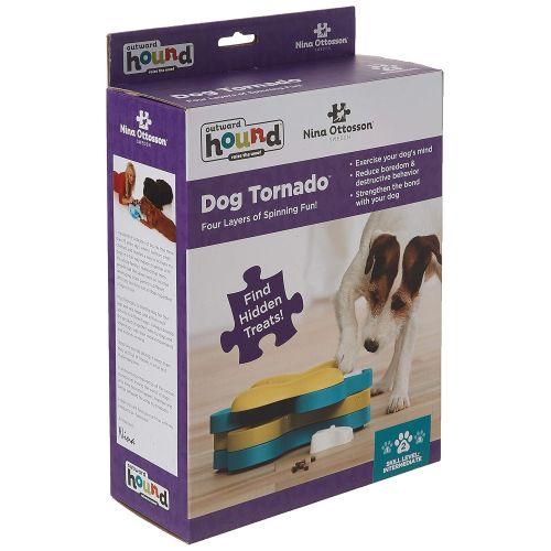  Outward Hound Nina Ottosson Dog Tornado Puzzle Toy  Stimulating Interactive Dog Game for Dispensing Treats