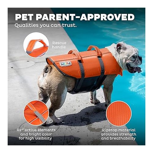  Outward Hound Granby Splash Orange Dog Life Jacket, Small