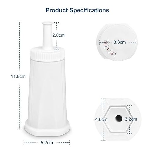  Filter - Replacement Water Filter Compatible with Breville Sage Claro Swiss For Oracle, Barista & Bambino - Compare to Part #BES008WHT0NUC1.(Pack of 4)