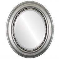 Oval And Round Mirrors Oval Wall Mirror for Home Decor, Bedroom, Living Room, Bathroom | Decorative Framed Beveled Mirror | Heritage Style - Silver Leaf with Black Antique - 23x29 Inch Outside Dimensions