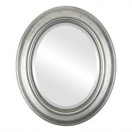 Oval And Round Mirrors Oval Beveled Wall Mirror for Home Decor - Lancaster Style - Silver Leaf with Black Antique - 27x33 outside dimensions