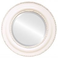 Oval And Round Mirrors Round Beveled Wall Mirror for Home Decor - Somerset Style - Linen White - 29x29 outside dimensions