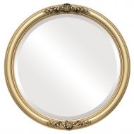 Oval And Round Mirrors Round Beveled Wall Mirror for Home Decor - Contessa Style - Gold Spray - 26x26 outside dimensions