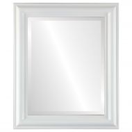 Oval And Round Mirrors Rectangle Beveled Wall Mirror for Home Decor - Philadelphia Style - Linen White - 28x34 outside dimensions
