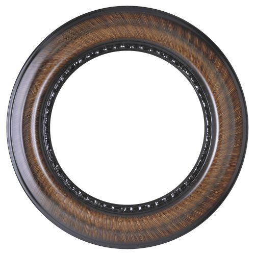  Oval And Round Mirrors Round Beveled Wall Mirror for Home Decor - Chicago Style - Vintage Walnut - 29x29 outside dimensions