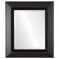 Oval And Round Mirrors Rectangle Beveled Wall Mirror for Home Decor - Lombardia Style - Rubbed Black - 30x42 outside dimensions