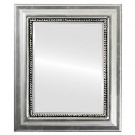 Oval And Round Mirrors Rectangle Wall Mirror for Home Decor, Bedroom, Living Room, Bathroom | Decorative Framed Beveled Mirror | Heritage Style - Silver Leaf with Black Antique - 29x41 Inch Outside Dimen