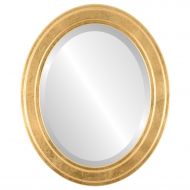 Oval And Round Mirrors Oval Beveled Wall Mirror for Home Decor - Wright Style - Gold Leaf - 28x34 outside dimensions