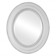 Oval And Round Mirrors Oval Beveled Wall Mirror for Home Decor - Somerset Style - Linen White - 29x35 outside dimensions