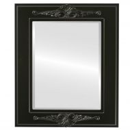 Oval And Round Mirrors Rectangle Beveled Wall Mirror for Home Decor - Ramino Style - Matte Black - 29x41 outside dimensions