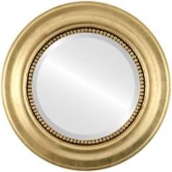 Oval And Round Mirrors Round Wall Mirror for Home Decor, Bedroom, Living Room, Bathroom | Decorative Framed Beveled Mirror | Heritage Style - Gold Leaf - 23x23 Inch Outside Dimensions