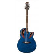 Ovation CE44P-8TQ Acoustic-Electric Guitar, Trans Blue Quilt Maple