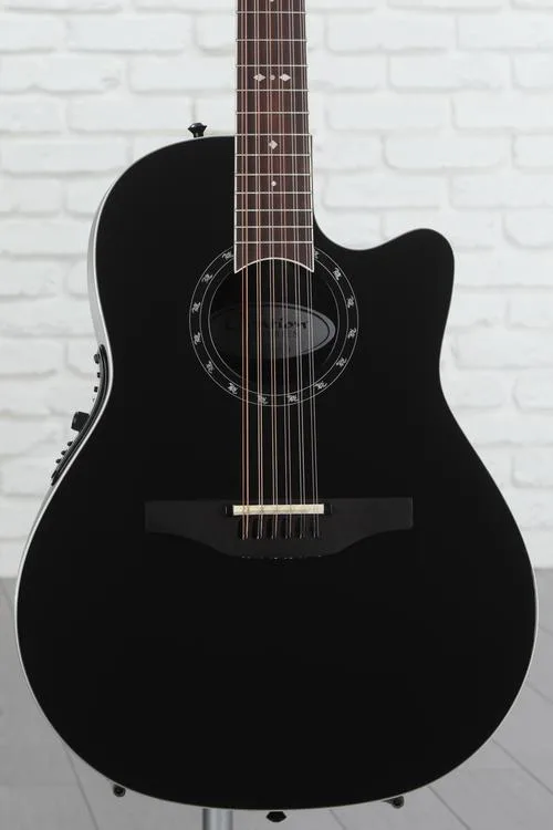 Ovation Timeless Balladeer Deep Contour 12-string Acoustic-Electric Guitar - Black