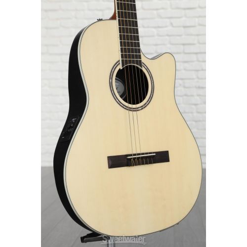  Ovation Applause AB24CS-4S Mid-depth Classical Acoustic-electric Guitar - Natural Satin