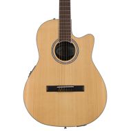 Ovation Applause AB24CC-4S Mid-Depth Classical Acoustic-electric Guitar - Natural Satin