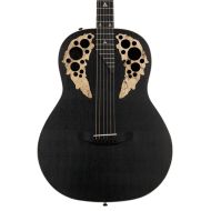 Ovation Adamas 12-fret Non-Cutaway Mid-depth Acoustic-electric - Black Satin with Copper Metal Flake