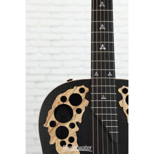  Ovation Adamas 12-fret Non-Cutaway Mid-depth Acoustic-electric - Black Satin with Copper Metal Flake