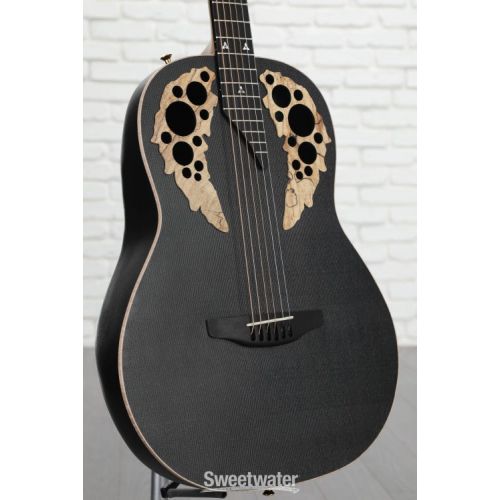  Ovation Adamas 12-fret Non-Cutaway Mid-depth Acoustic-electric - Black Satin with Copper Metal Flake