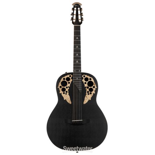  Ovation Adamas 12-fret Non-Cutaway Mid-depth Acoustic-electric - Black Satin with Copper Metal Flake