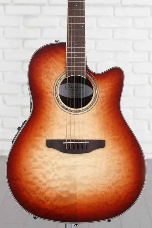  Ovation Celebrity Standard Exotic Mid-depth Acoustic-electric Guitar - Cognac Burst Natural Gloss