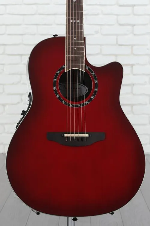  Ovation Timeless Balladeer Deep Contour Acoustic-Electric Guitar - Cherry Cherry Burst