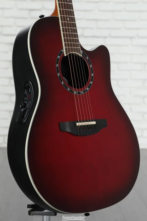 Ovation Timeless Balladeer Deep Contour Acoustic-Electric Guitar - Cherry Cherry Burst Demo