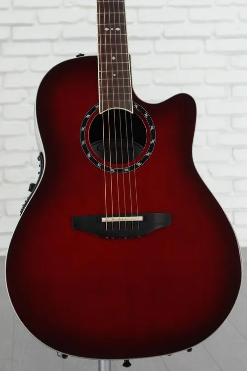  Ovation Timeless Balladeer Deep Contour Acoustic-Electric Guitar - Cherry Cherry Burst Demo