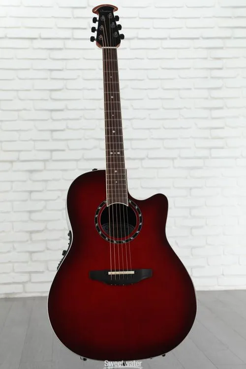  Ovation Timeless Balladeer Deep Contour Acoustic-Electric Guitar - Cherry Cherry Burst Demo