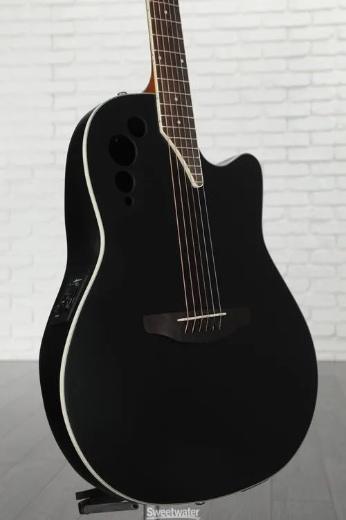 Ovation Applause AE44-5S Mid-depth Acoustic-electric Guitar - Black Satin Demo