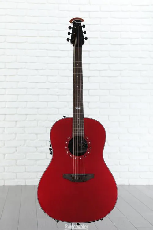  Ovation Ultra E 1516 Mid Depth Acoustic-electric Guitar - Vampira Red